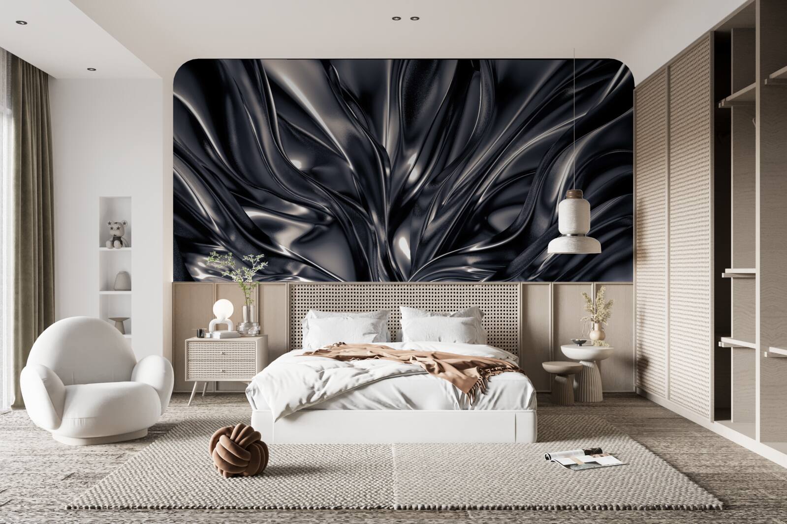 Papier peint gouttes d'eau dans un lac nocturne