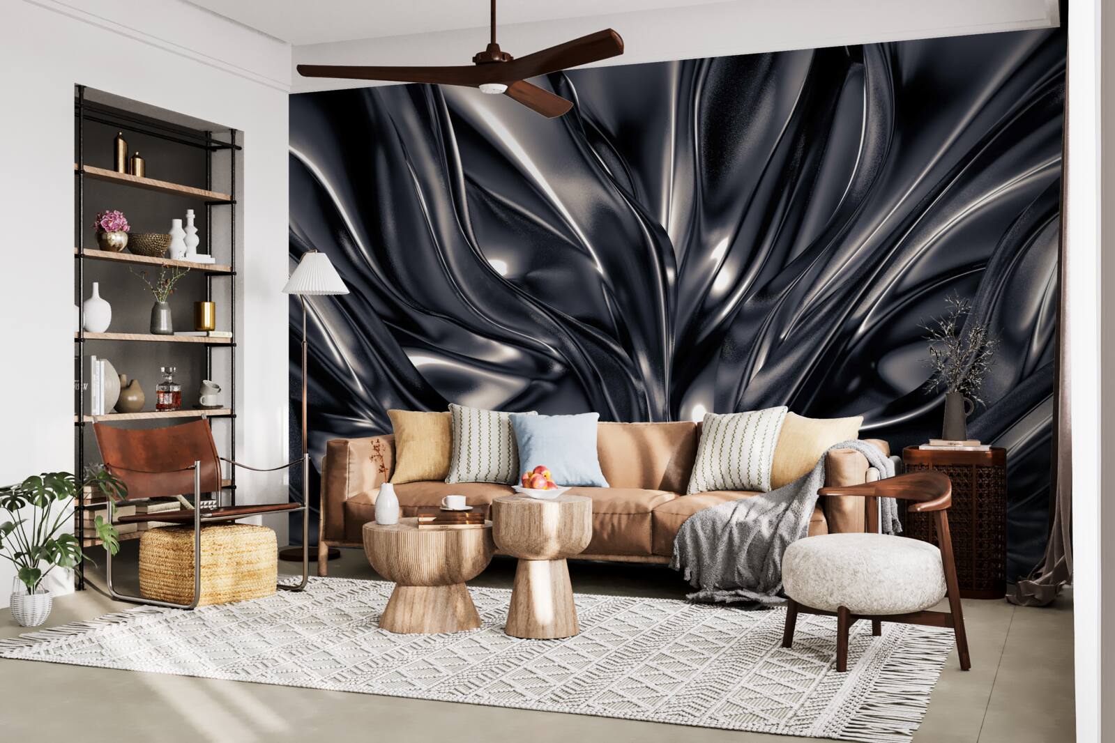 Papier peint gouttes d'eau dans un lac nocturne