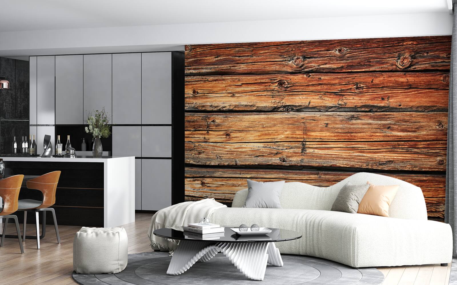 Papier peint panneau de bois léger non protégé