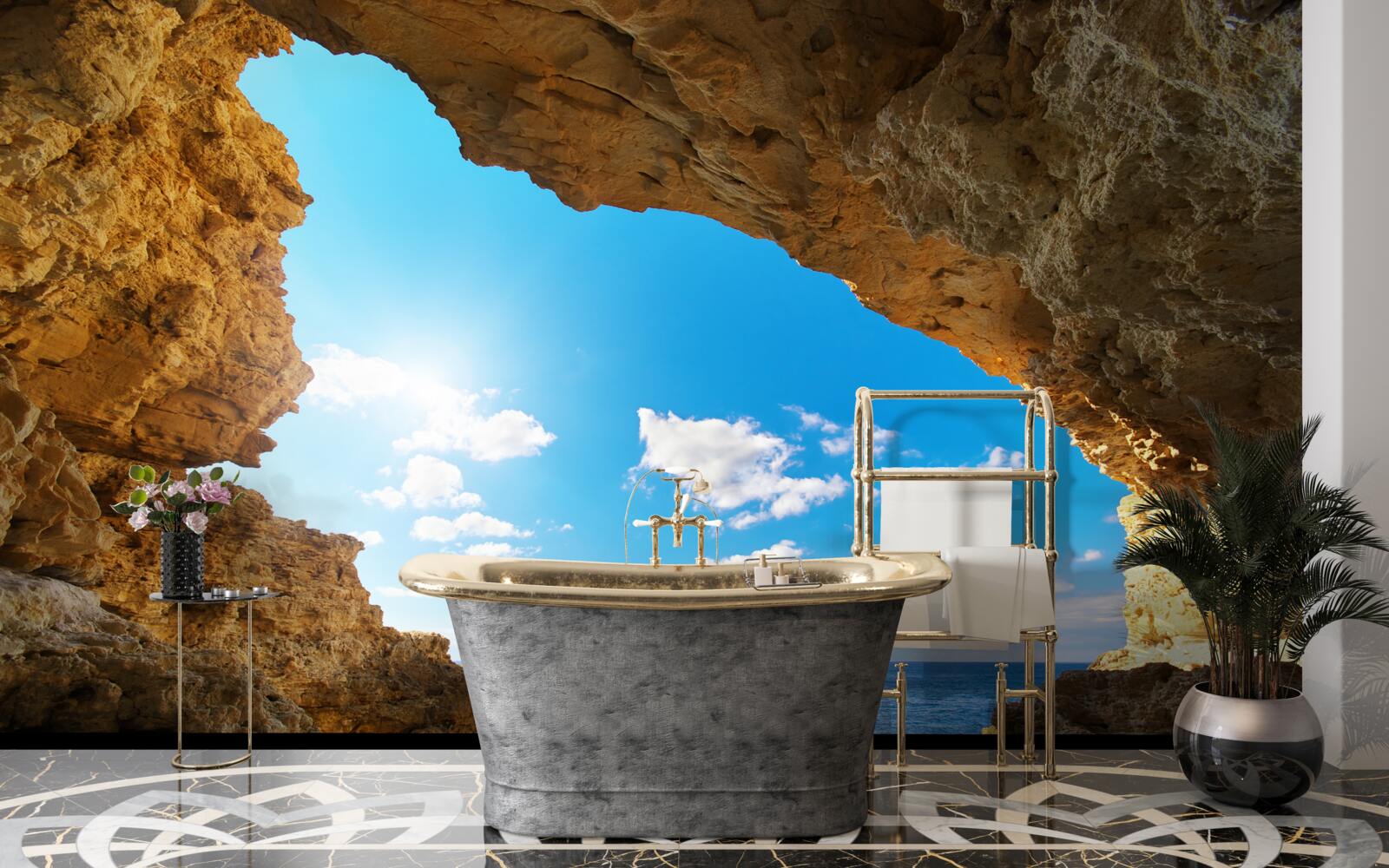 Papier peint le ciel au-dessus de l'océan est absolument clair