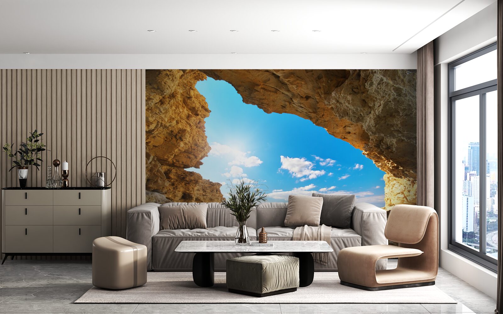 Papier peint le ciel au-dessus de l'océan est absolument clair