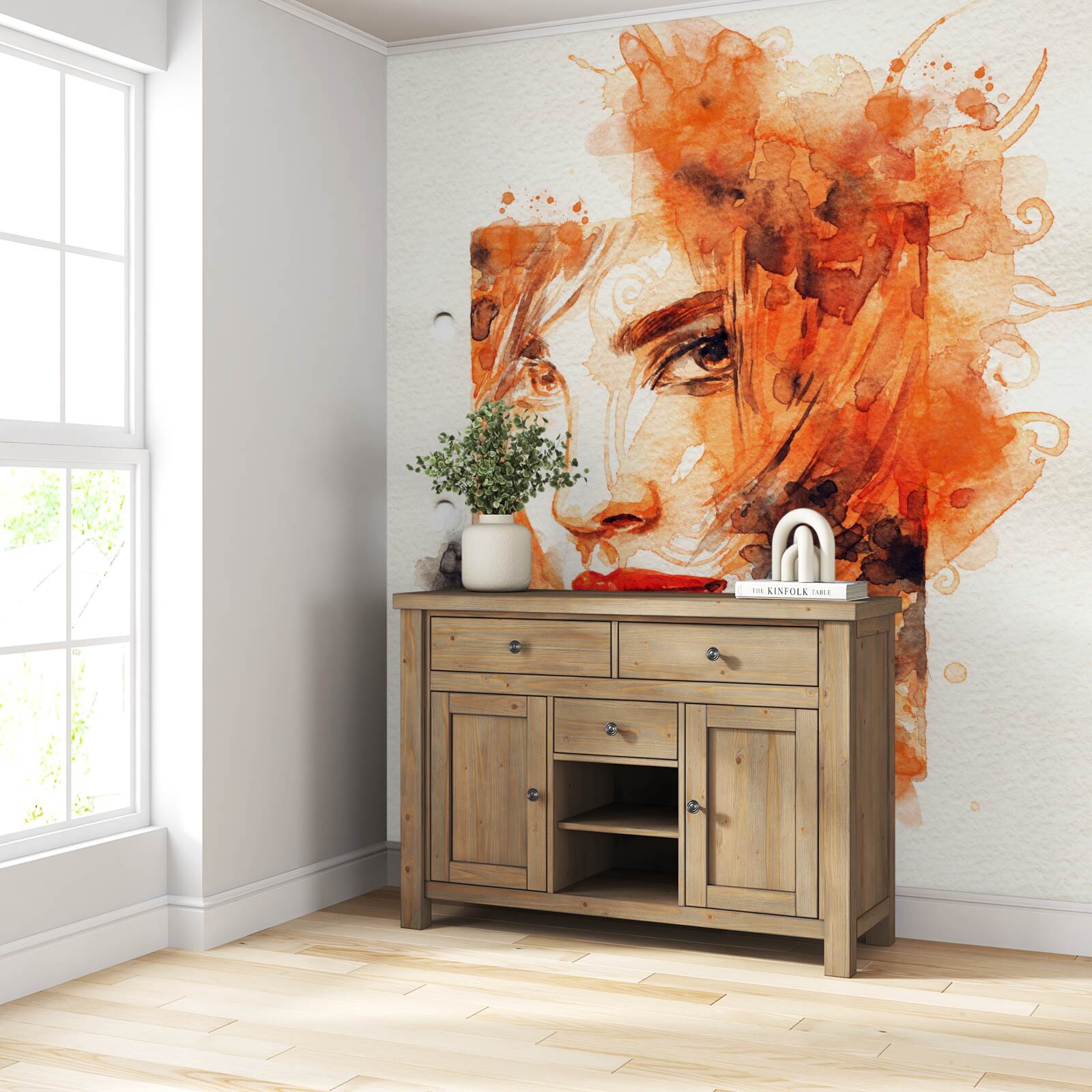 Papier peint femme aux couleurs de l'automne