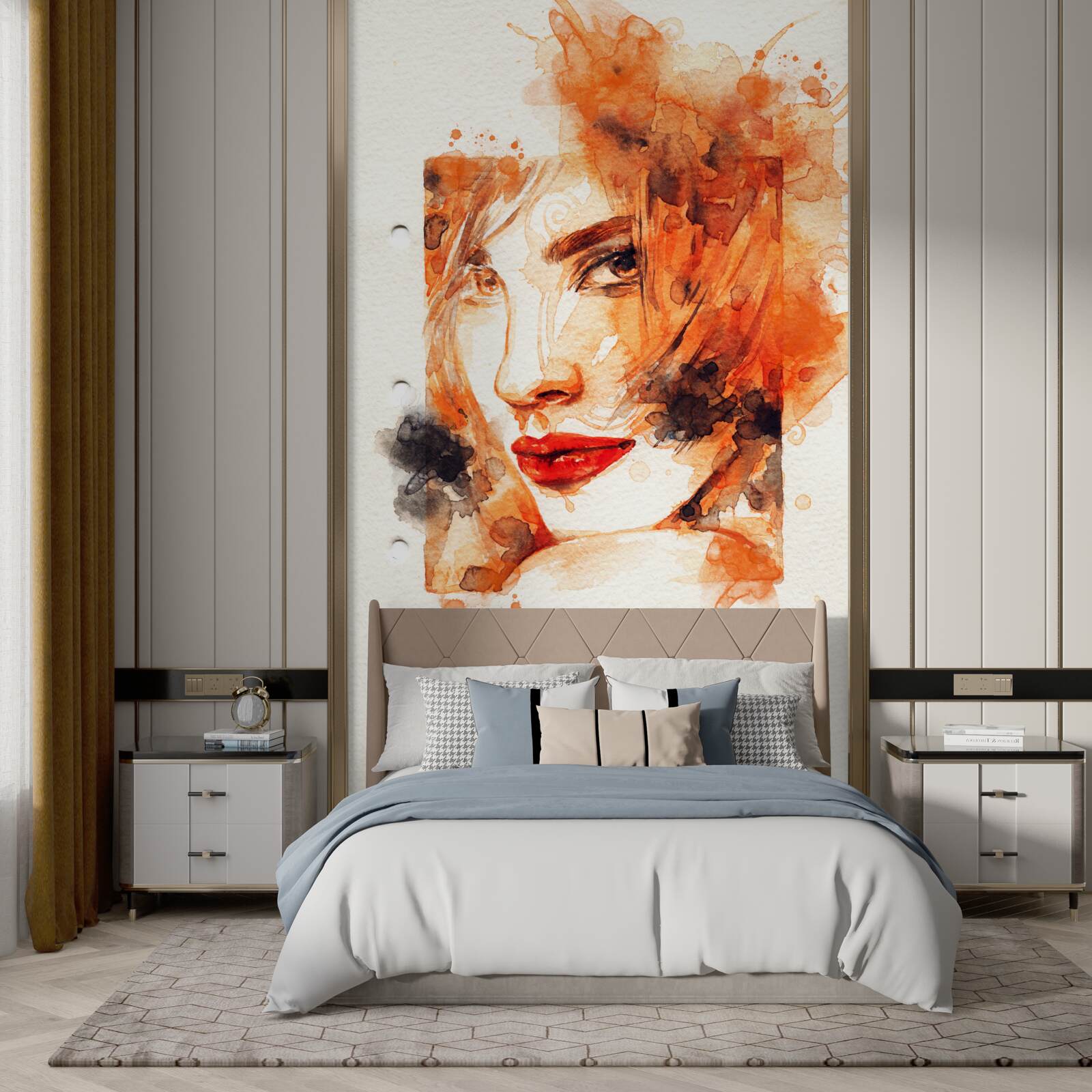 Papier peint femme aux couleurs de l'automne