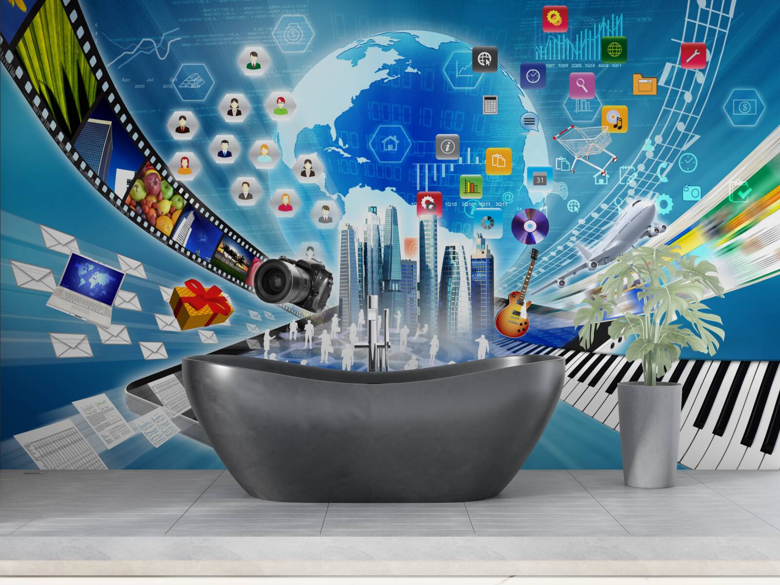 Papier peint bande sonore numérique abstraite