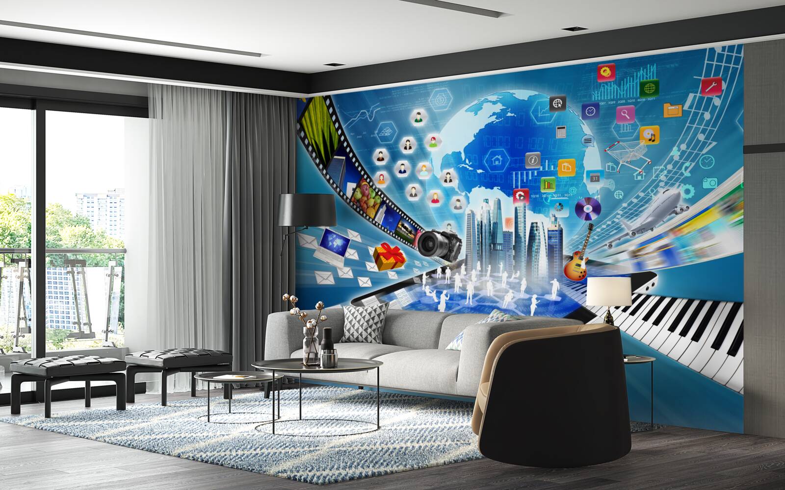 Papier peint bande sonore numérique abstraite