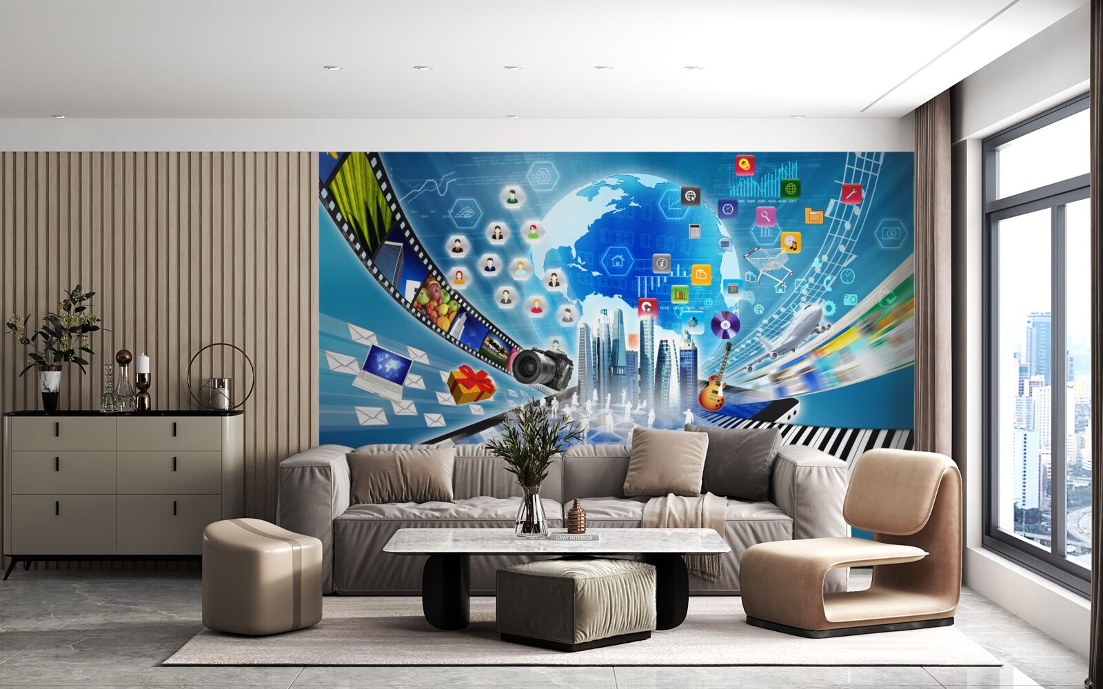 Papier peint bande sonore numérique abstraite