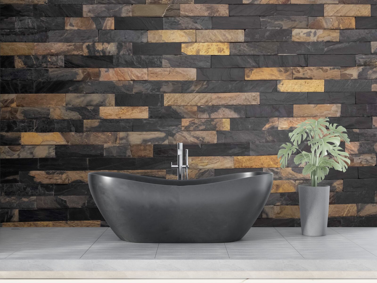 Papier peint pierre noire et dorée placée horizontalement