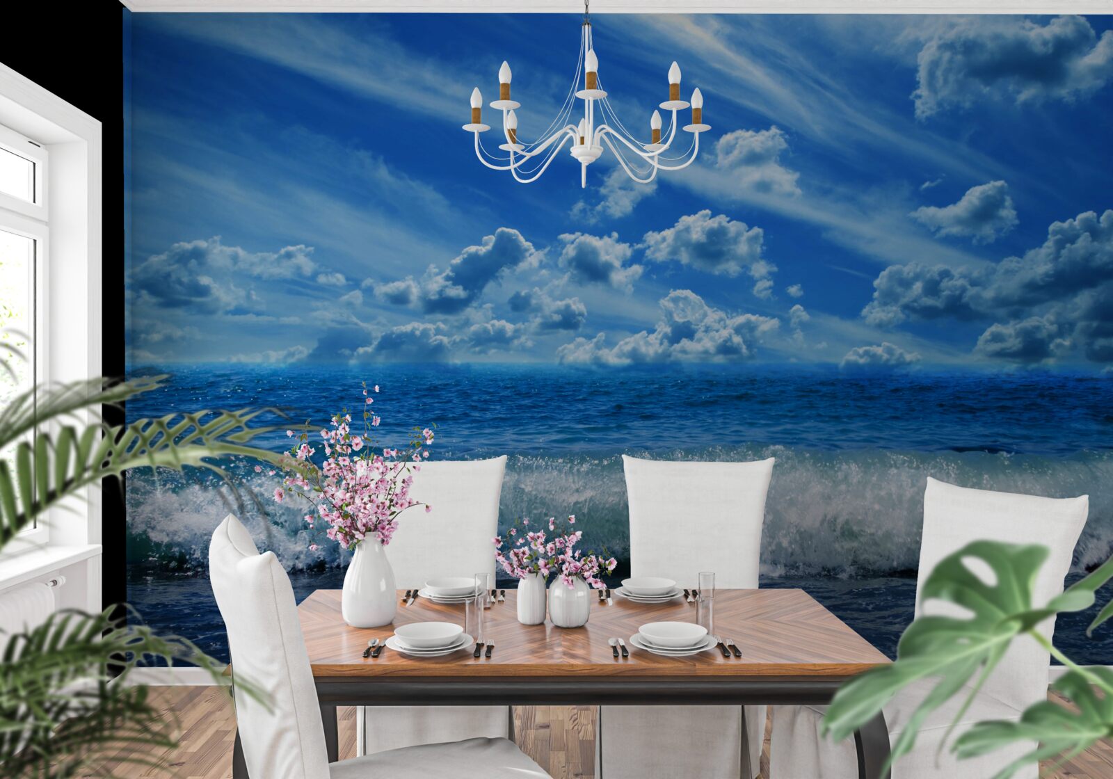 Papier peint l'espace bleu turbulent