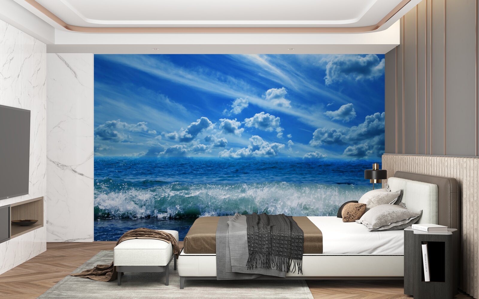 Papier peint l'espace bleu turbulent