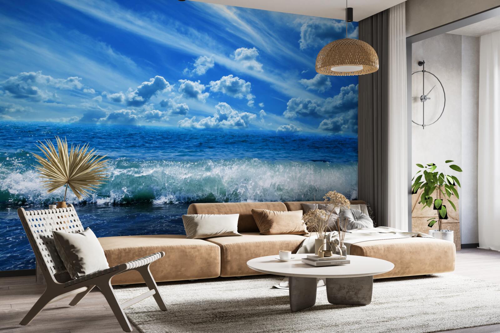 Papier peint l'espace bleu turbulent