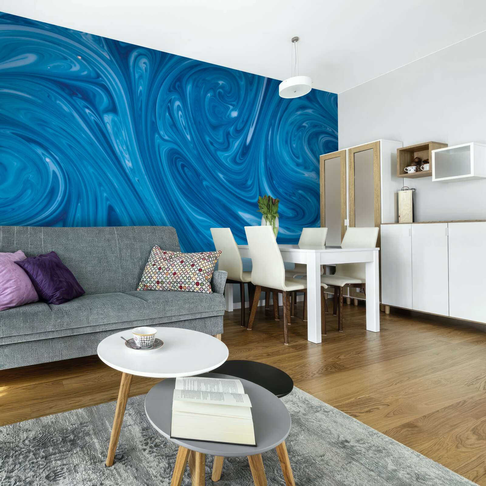 Papier peint fluctuations de la mer bleue