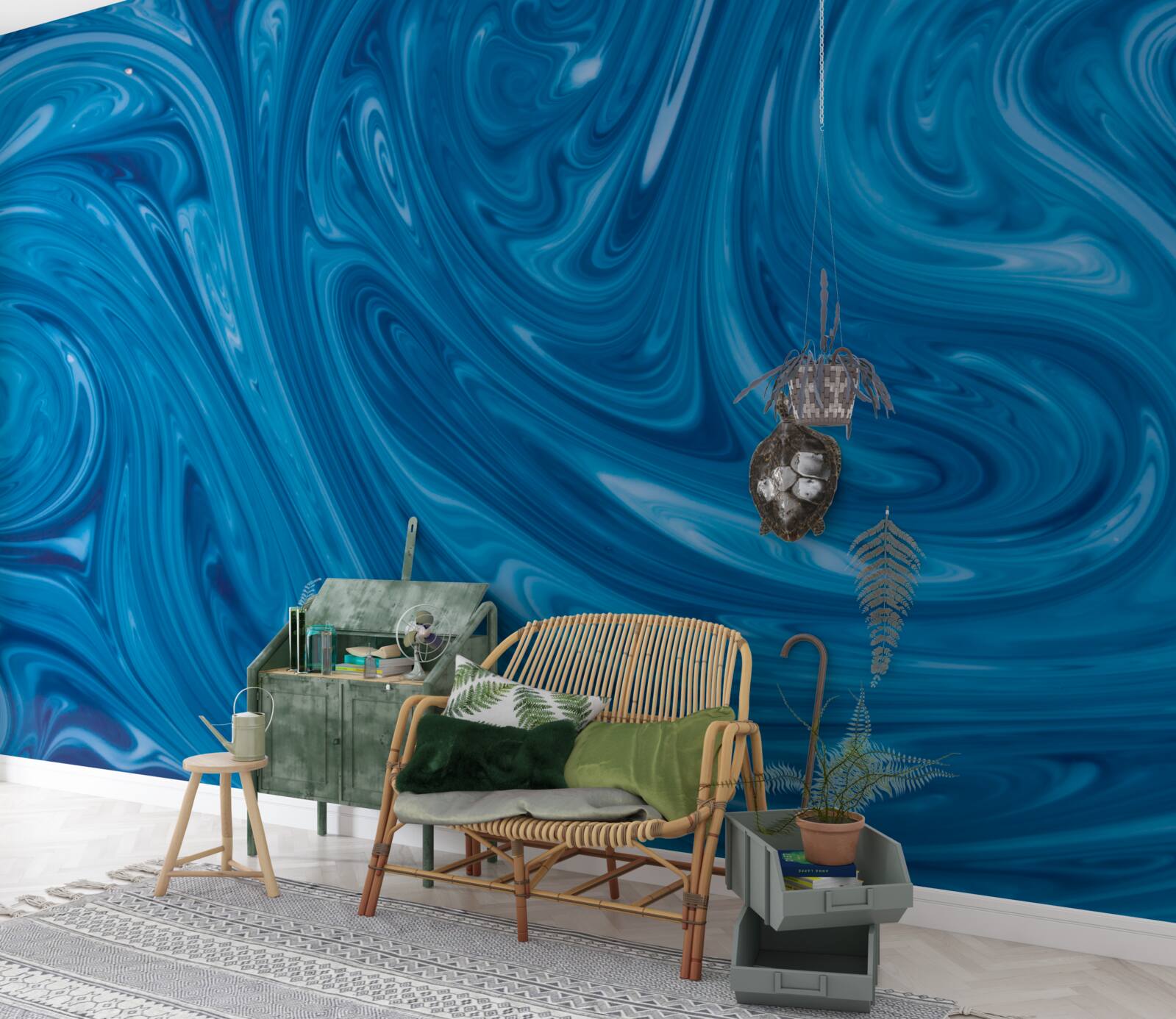 Papier peint fluctuations de la mer bleue