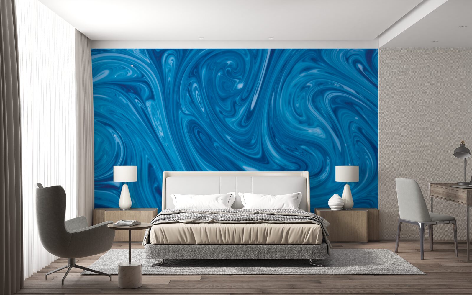 Papier peint fluctuations de la mer bleue