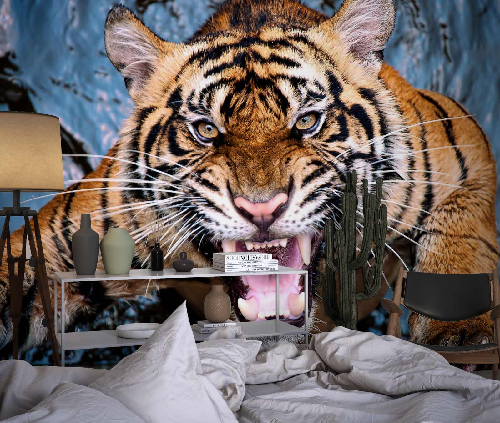 Papier peint le tigre rugit de colère