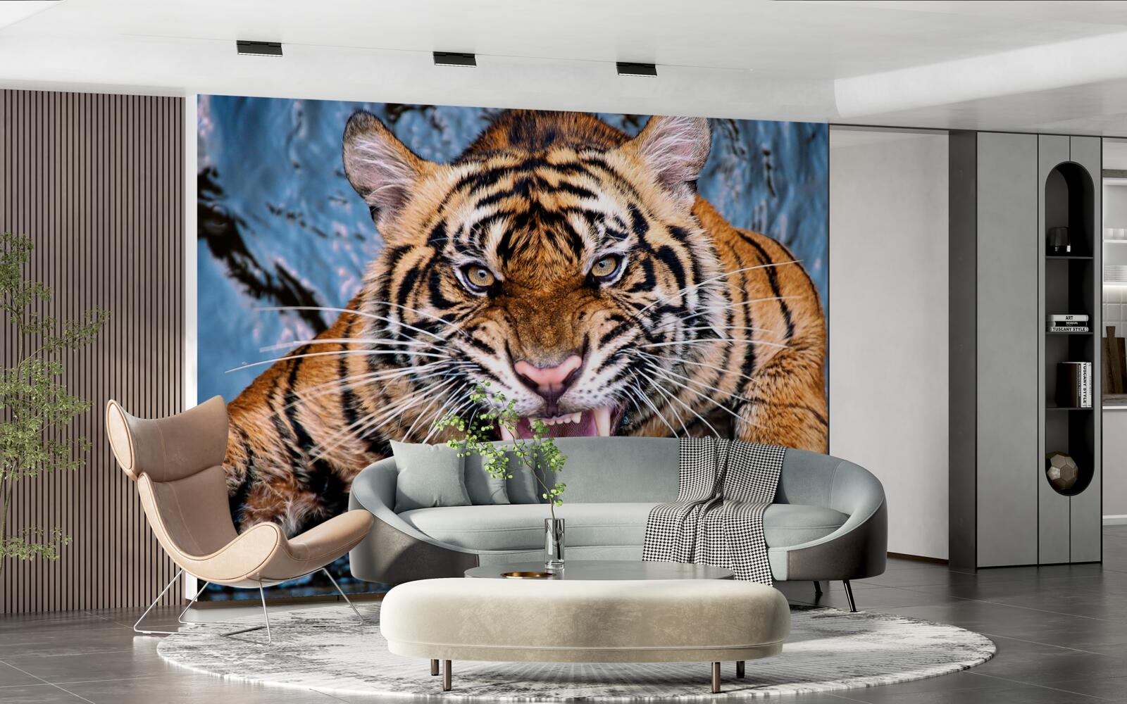 Papier peint le tigre rugit de colère