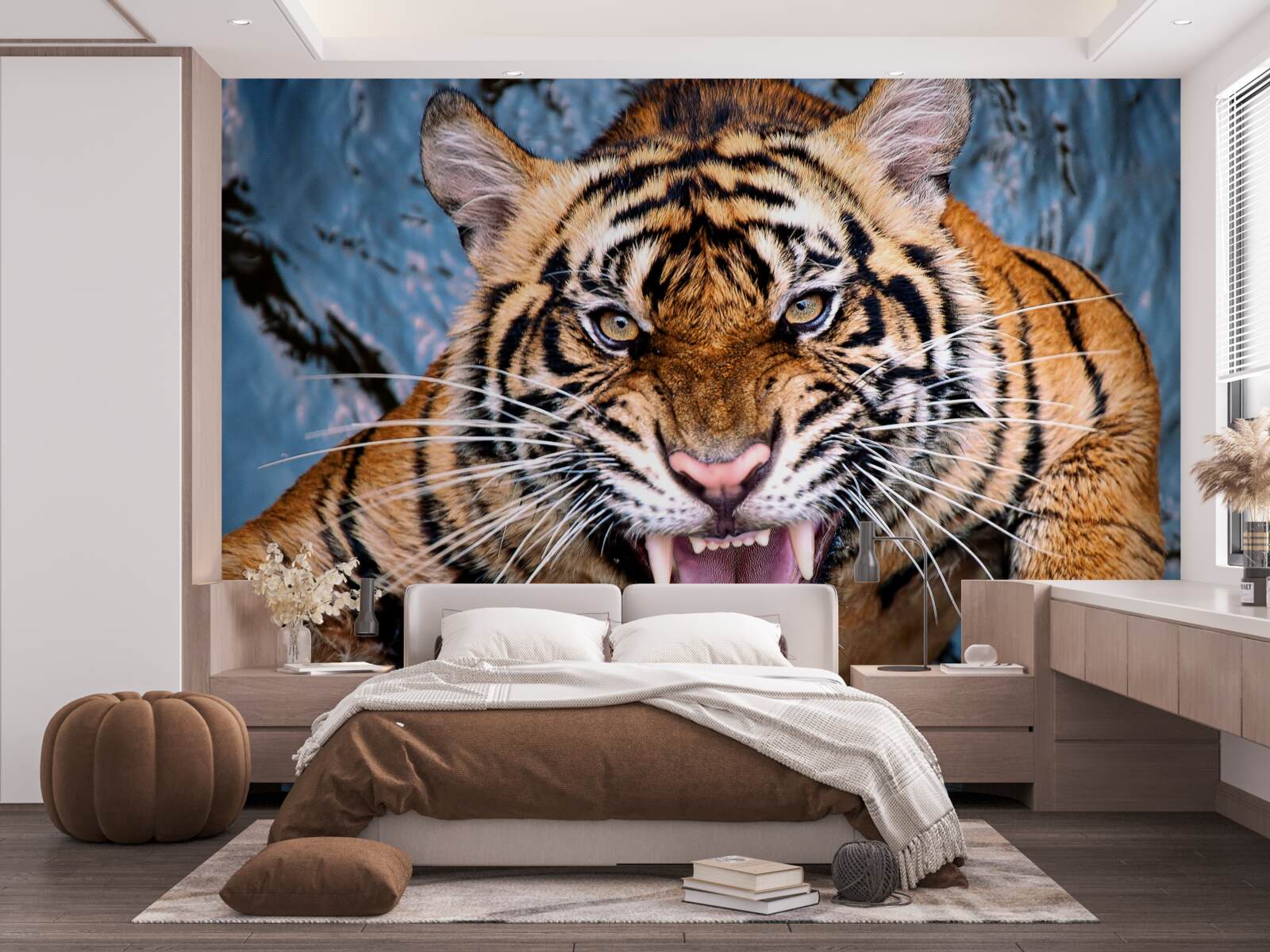 Papier peint le tigre rugit de colère