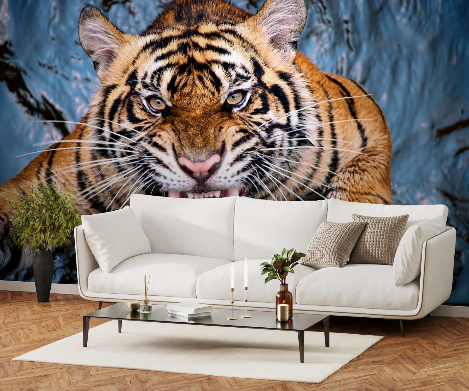 Papier peint le tigre rugit de colère