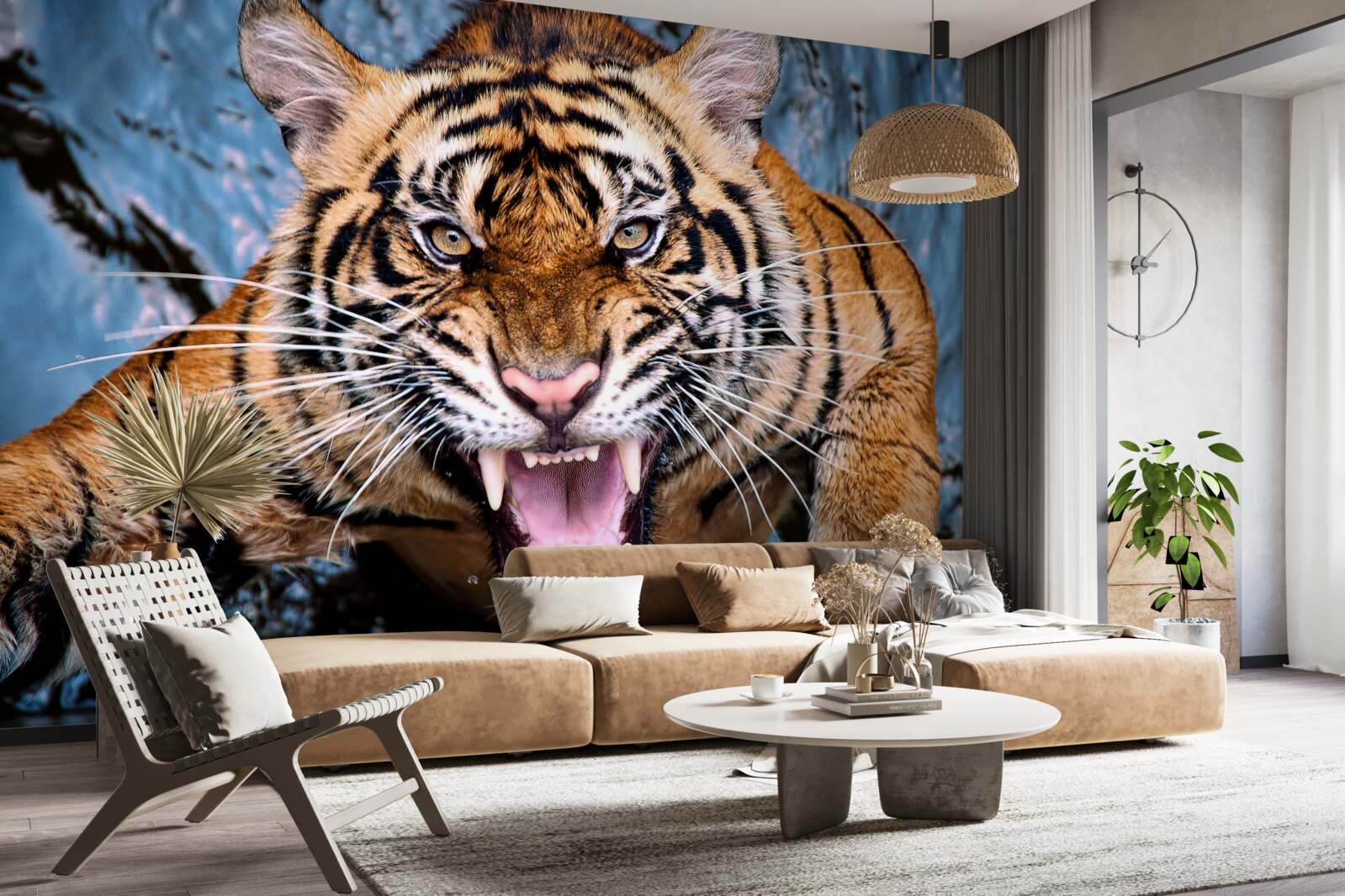 Papier peint le tigre rugit de colère