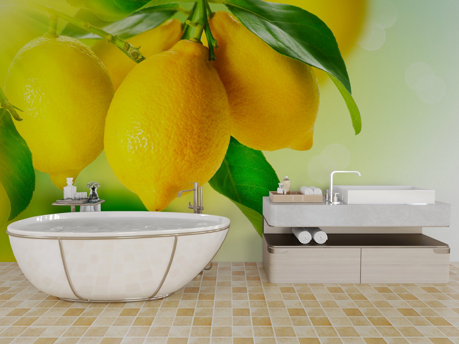 Papier peint les citrons ont une couleur jaune intense