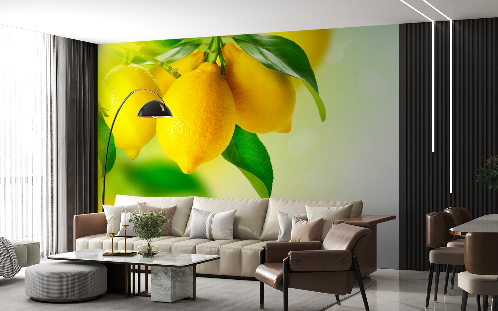 Papier peint les citrons ont une couleur jaune intense