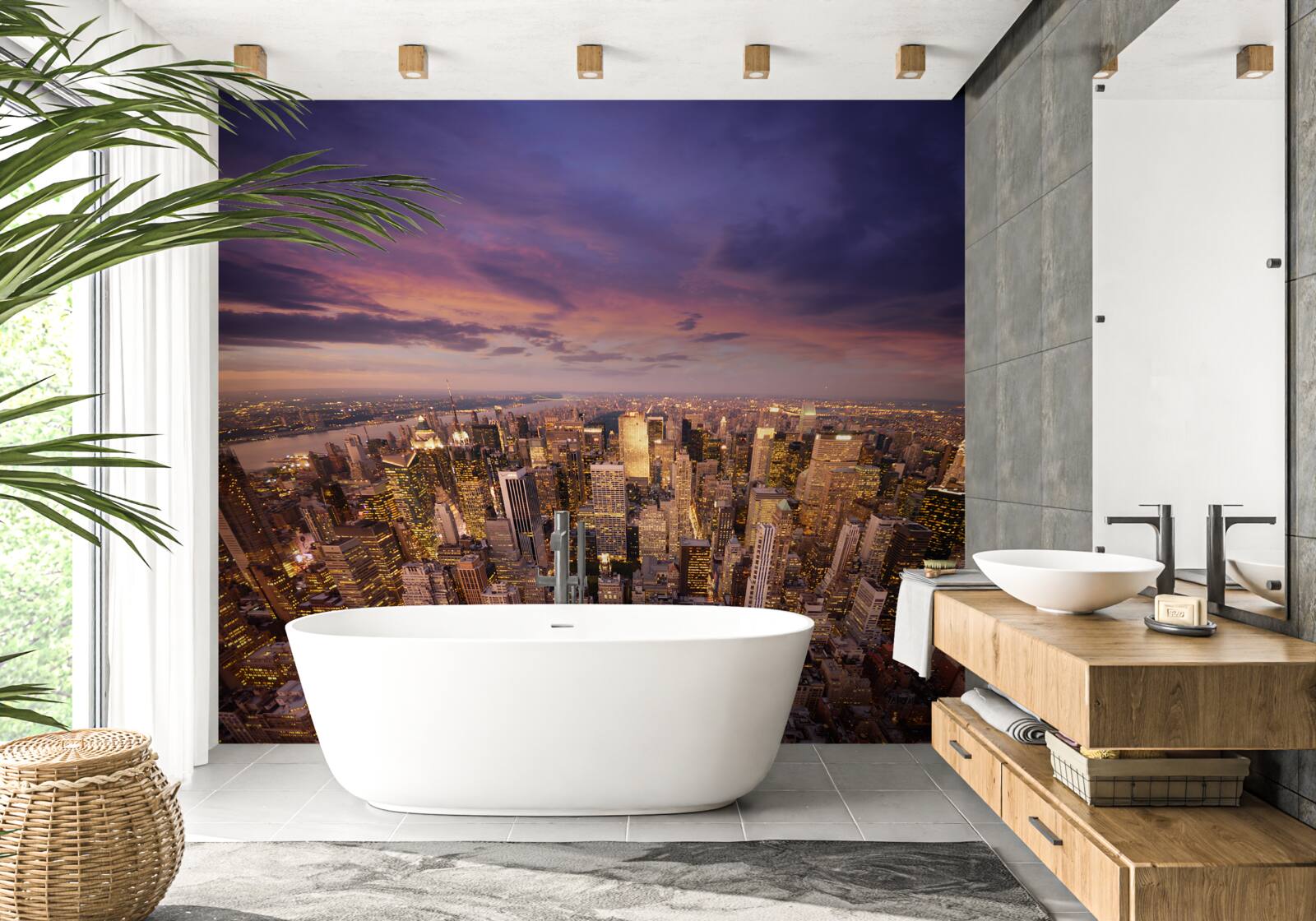 Papier peint les gratte-ciel incommensurables d'une ville géante