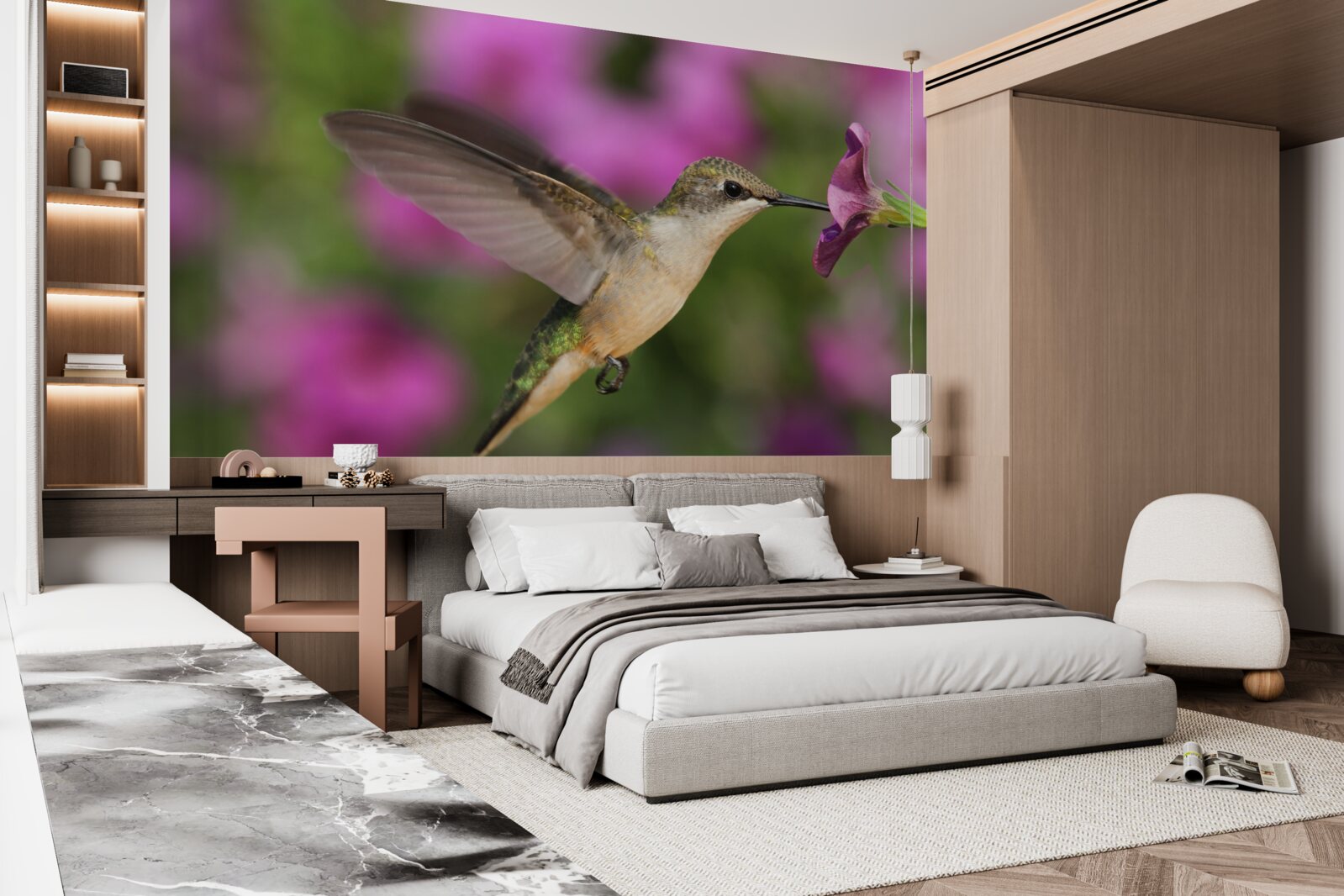 Papier peint le nectar étanche la soif des colibris