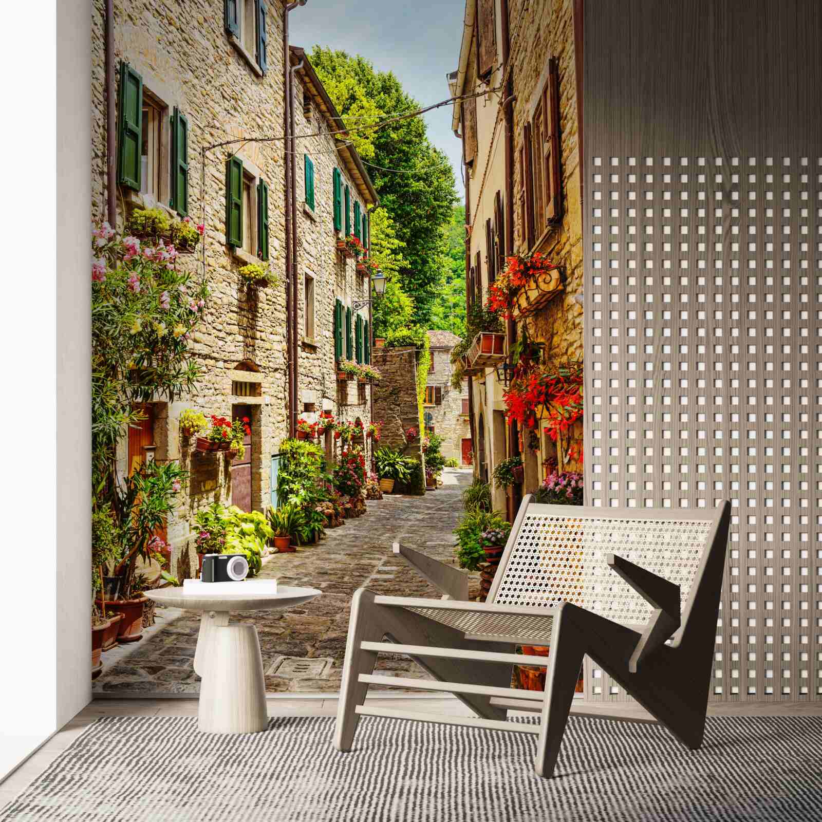 Papier peint promenade entourée de verdure