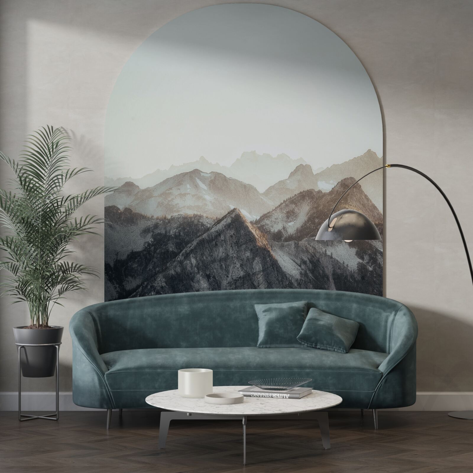 Papier peint dans la journée, les sommets enneigés des montagnes ont un air spirituel