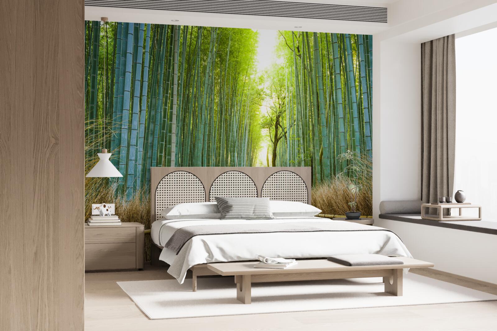 Papier peint Chemin à travers un dense fourré de bambous