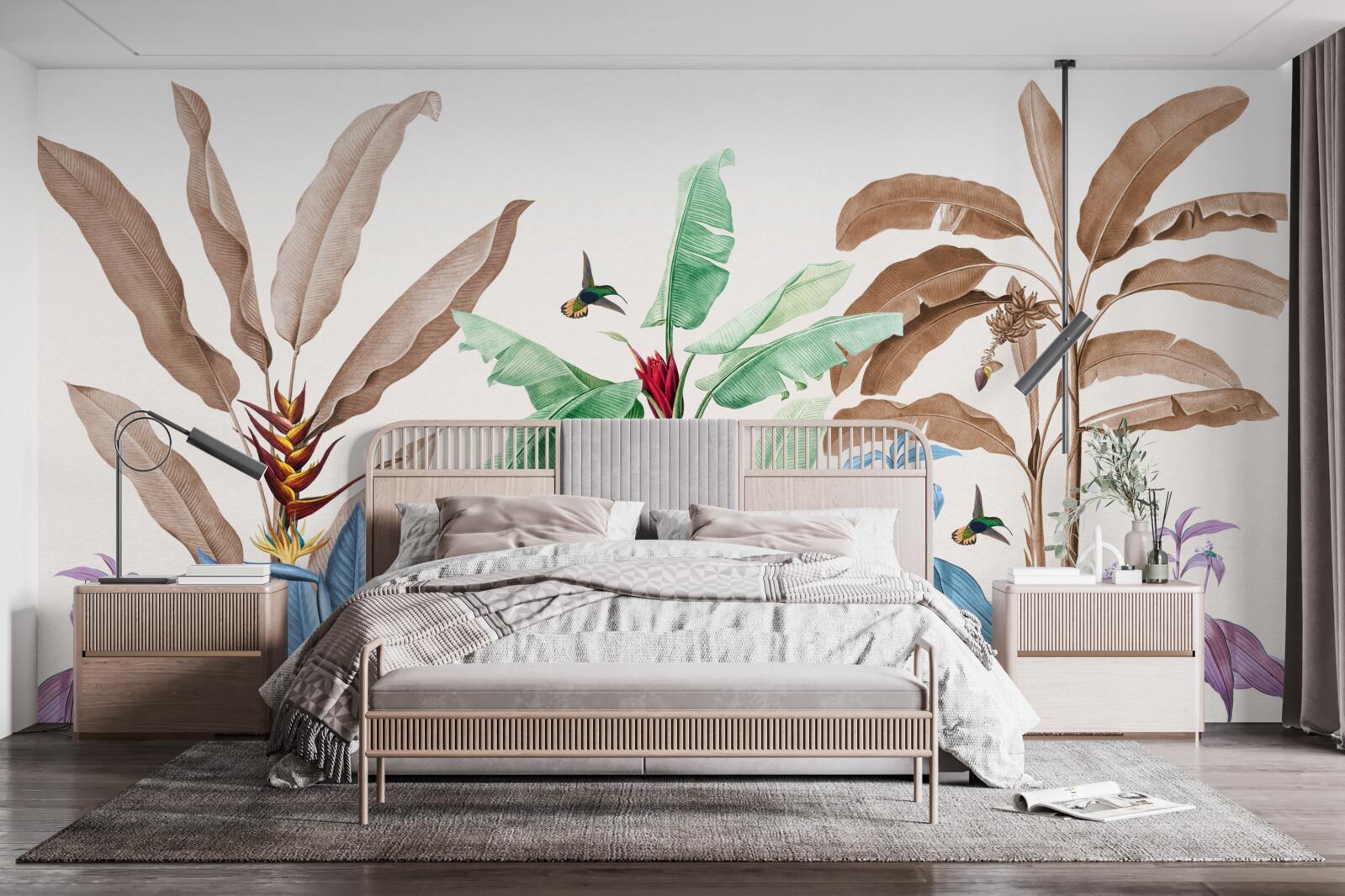 Papier peint aquarelle forêt tropicale