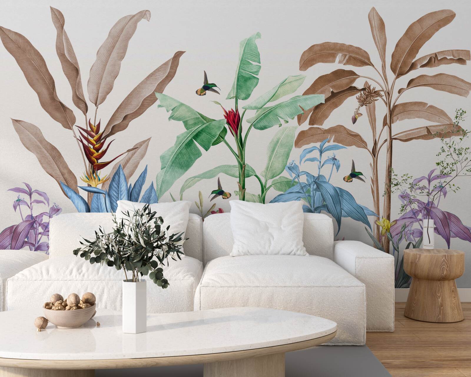 Papier peint aquarelle forêt tropicale