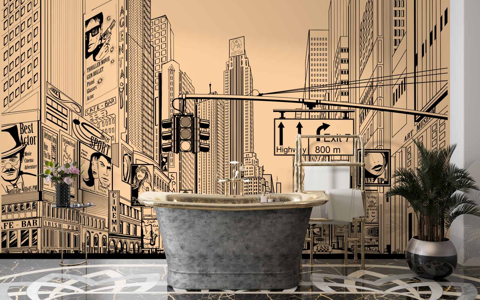 Papier peint dessin au crayon sur papier