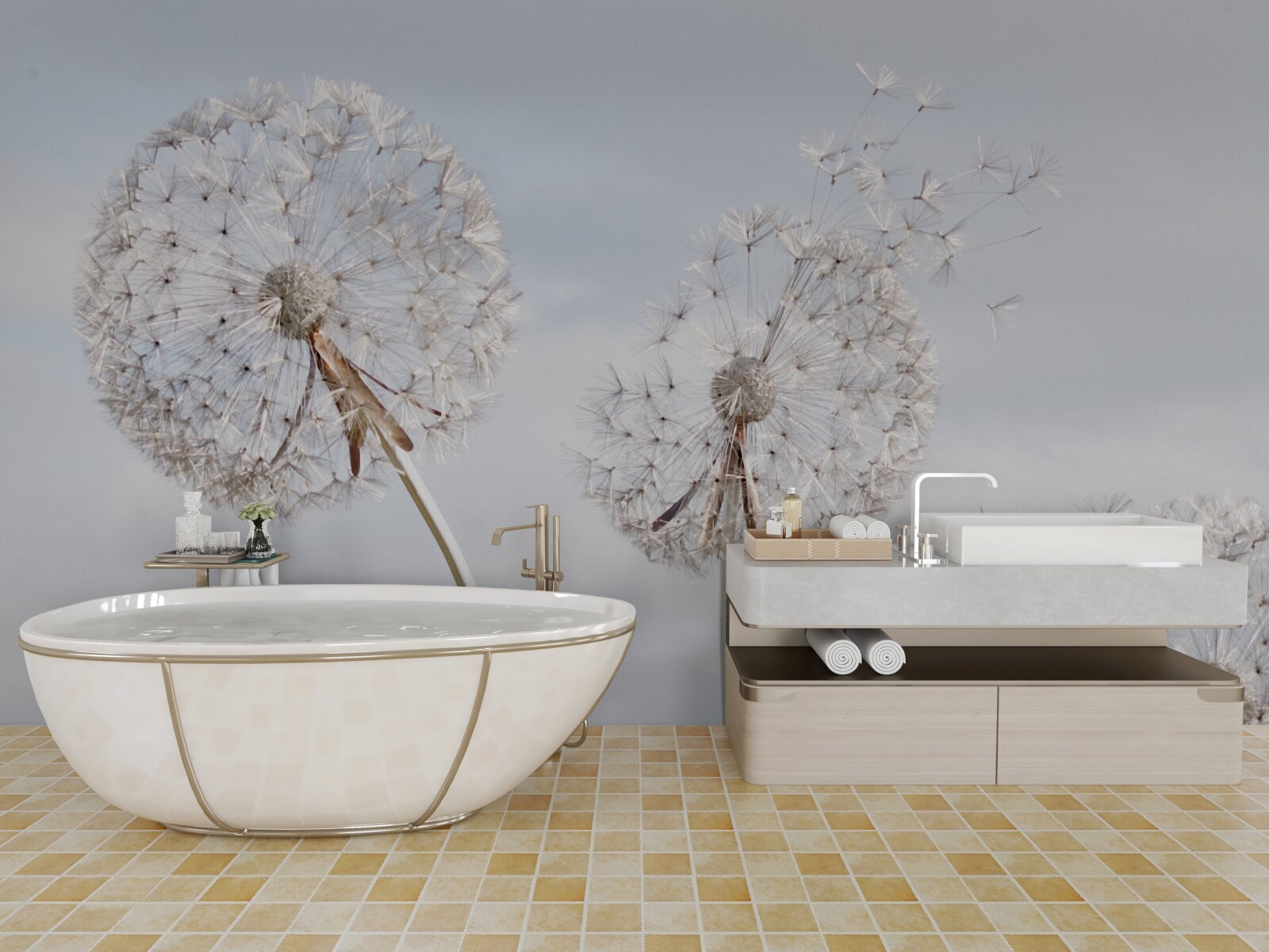 Papier peint le vent emporte les pissenlits