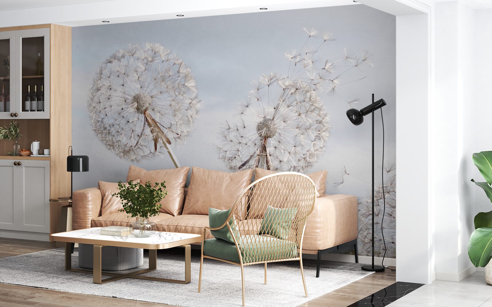 Papier peint le vent emporte les pissenlits