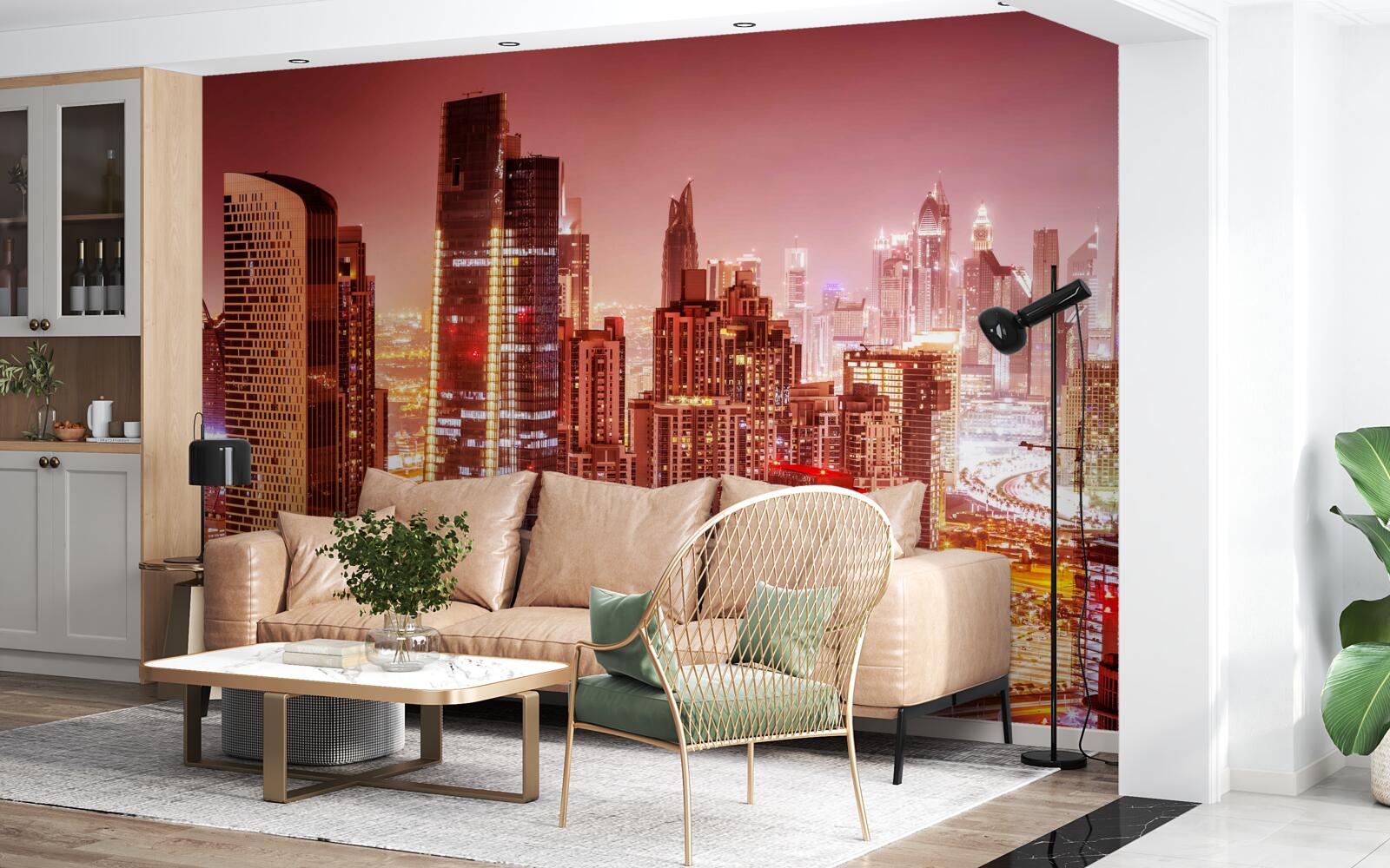 Papier peint l'agitation de la ville à la lumière de la nuit