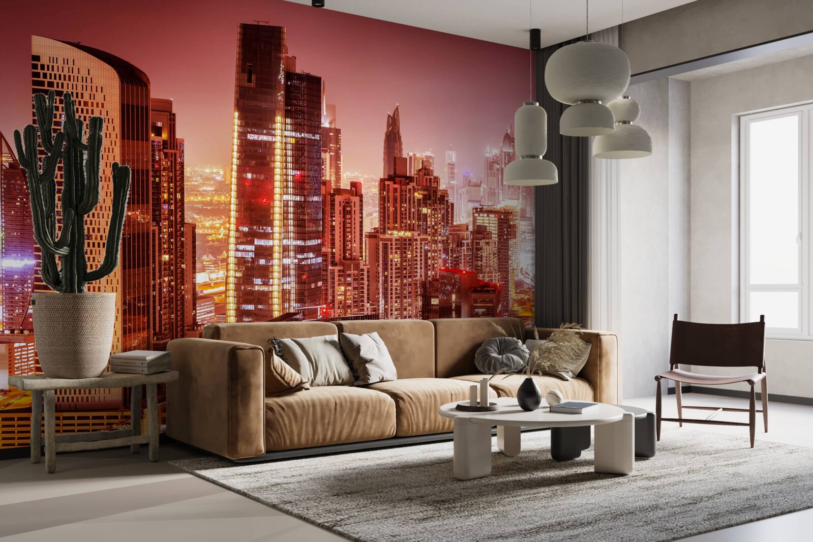 Papier peint l'agitation de la ville à la lumière de la nuit