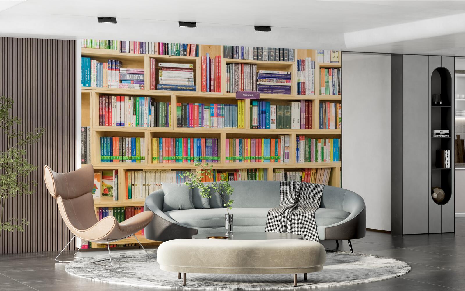 Papier peint volumes de la collection de livres de la maison