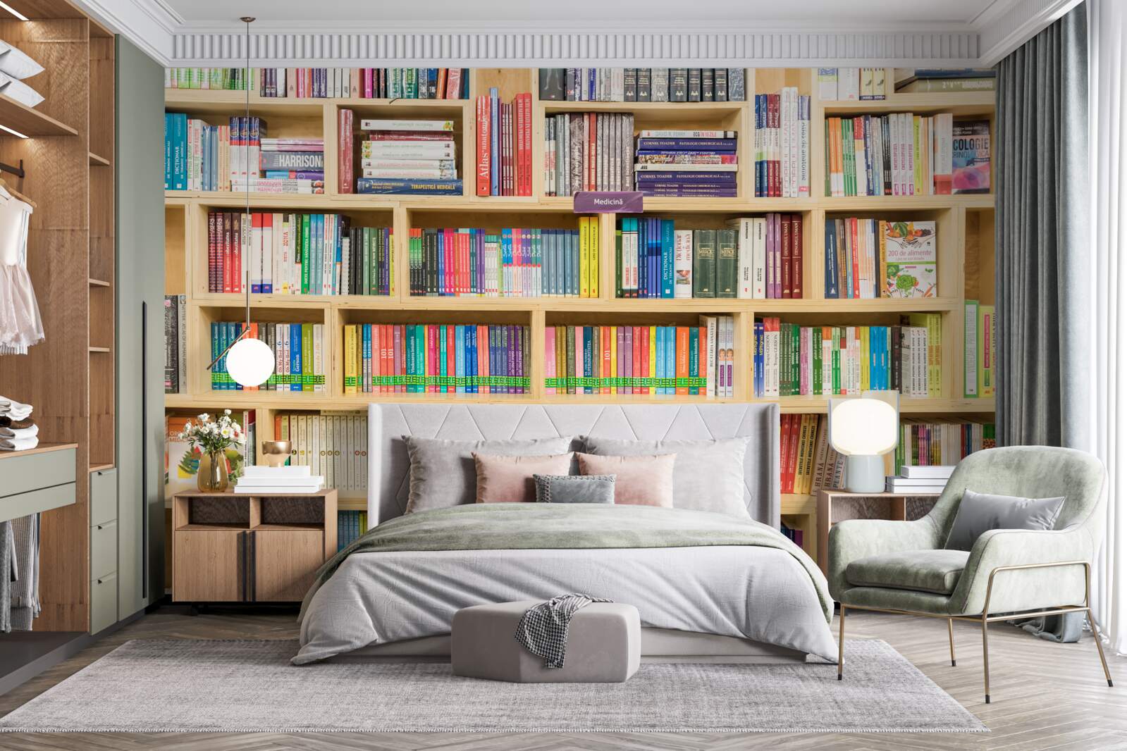 Papier peint volumes de la collection de livres de la maison