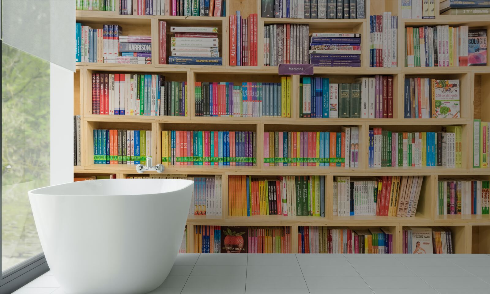 Papier peint volumes de la collection de livres de la maison