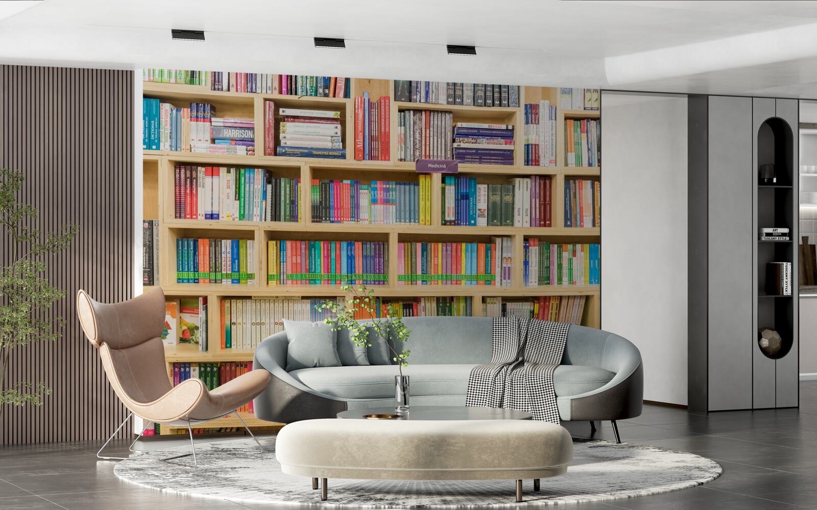 Papier peint volumes de la collection de livres de la maison