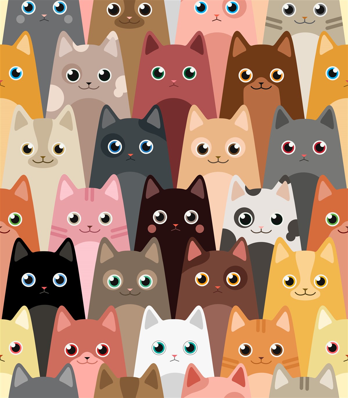 Papier peint beaucoup de chats avec beaucoup d'yeux