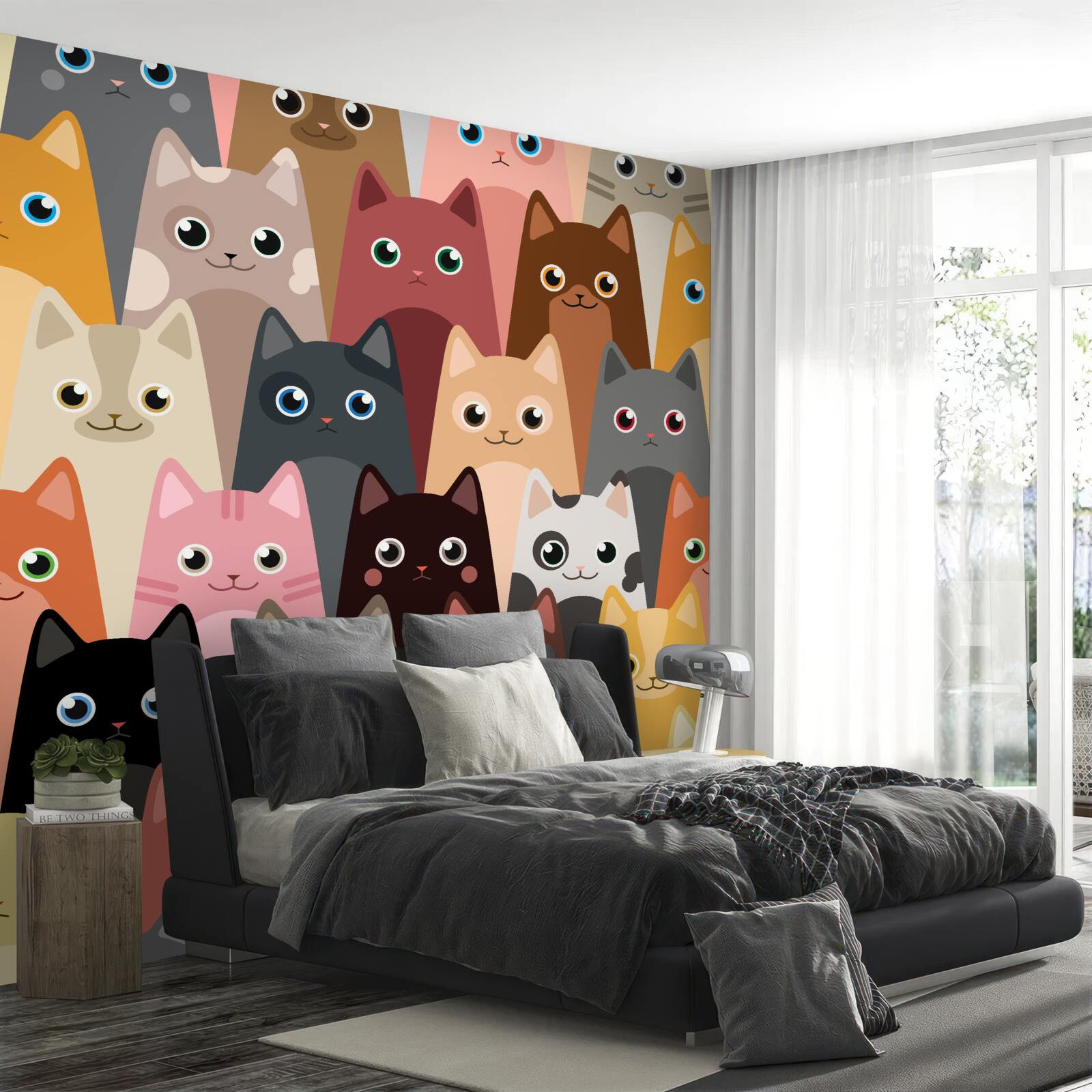 Papier peint beaucoup de chats avec beaucoup d'yeux