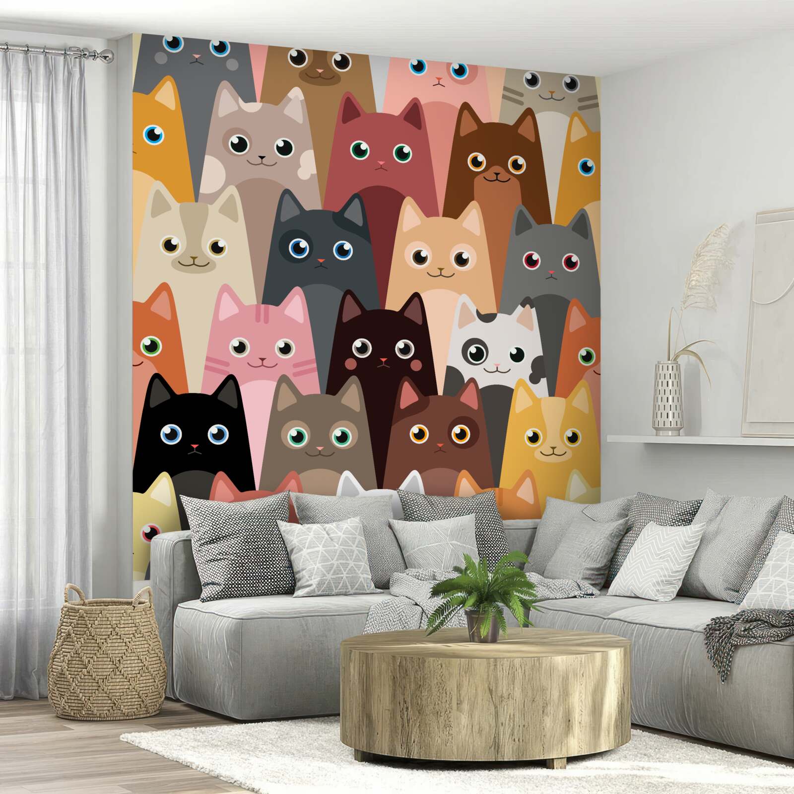 Papier peint beaucoup de chats avec beaucoup d'yeux