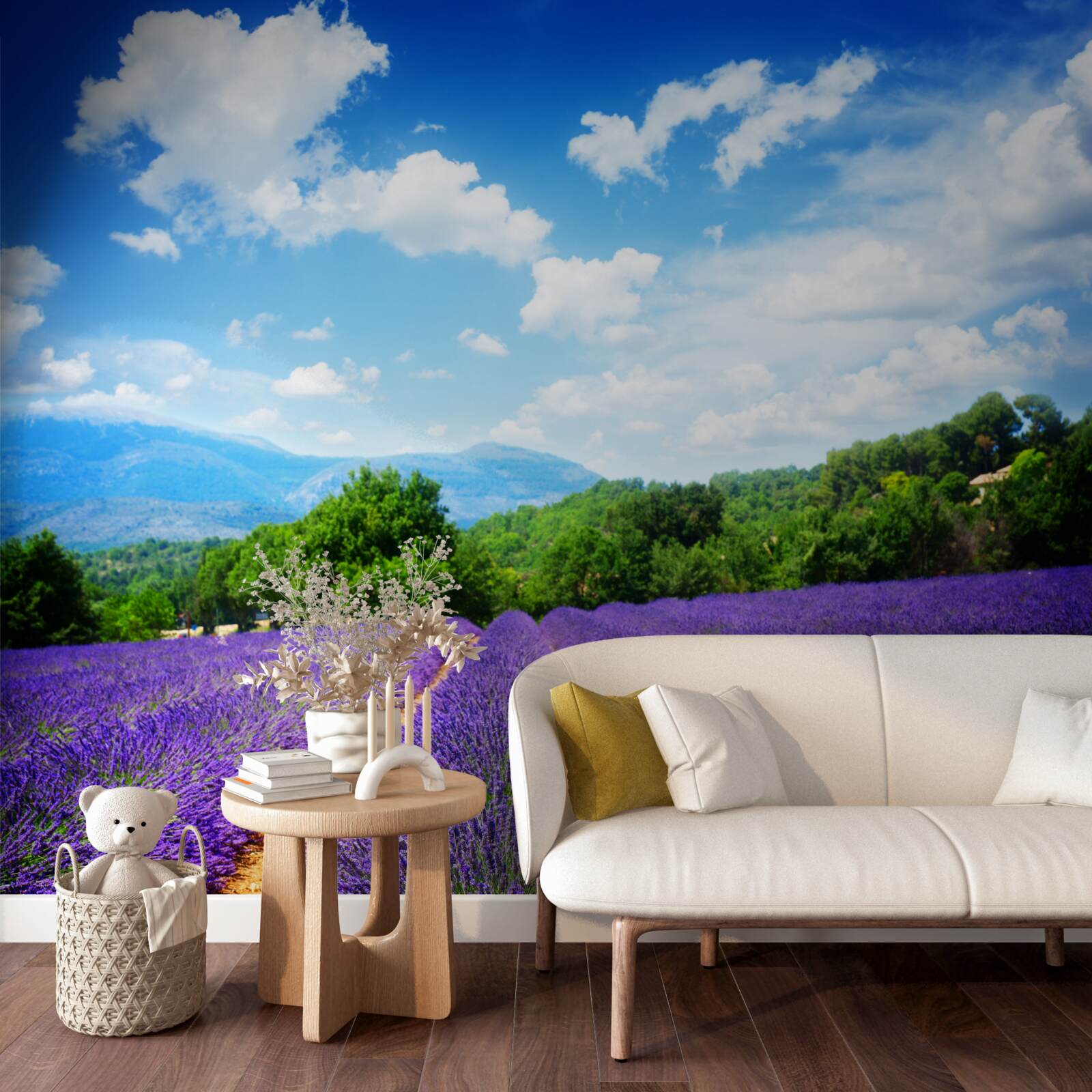 Papier peint des étendues infinies de lavande douce