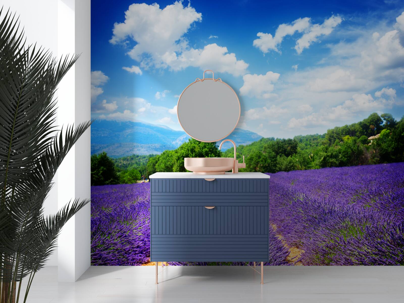 Papier peint des étendues infinies de lavande douce