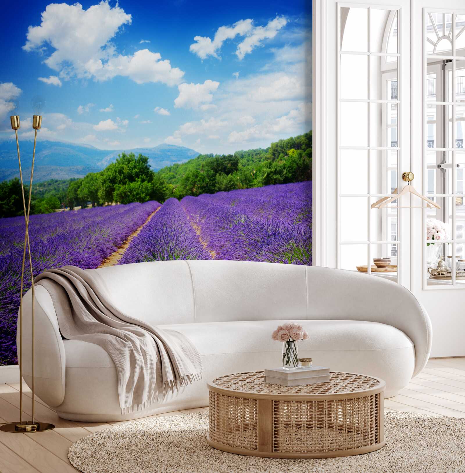 Papier peint des étendues infinies de lavande douce
