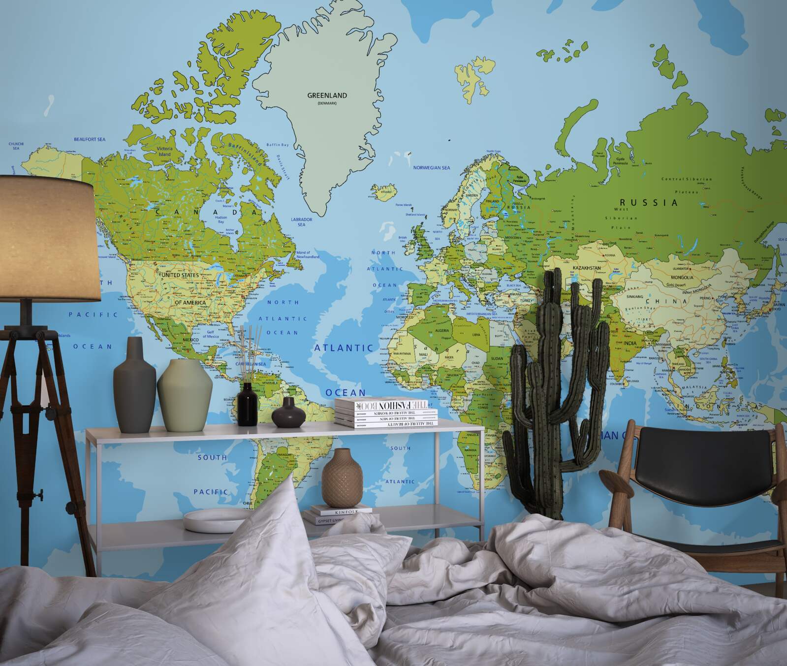 Papier peint carte du monde traditionnelle