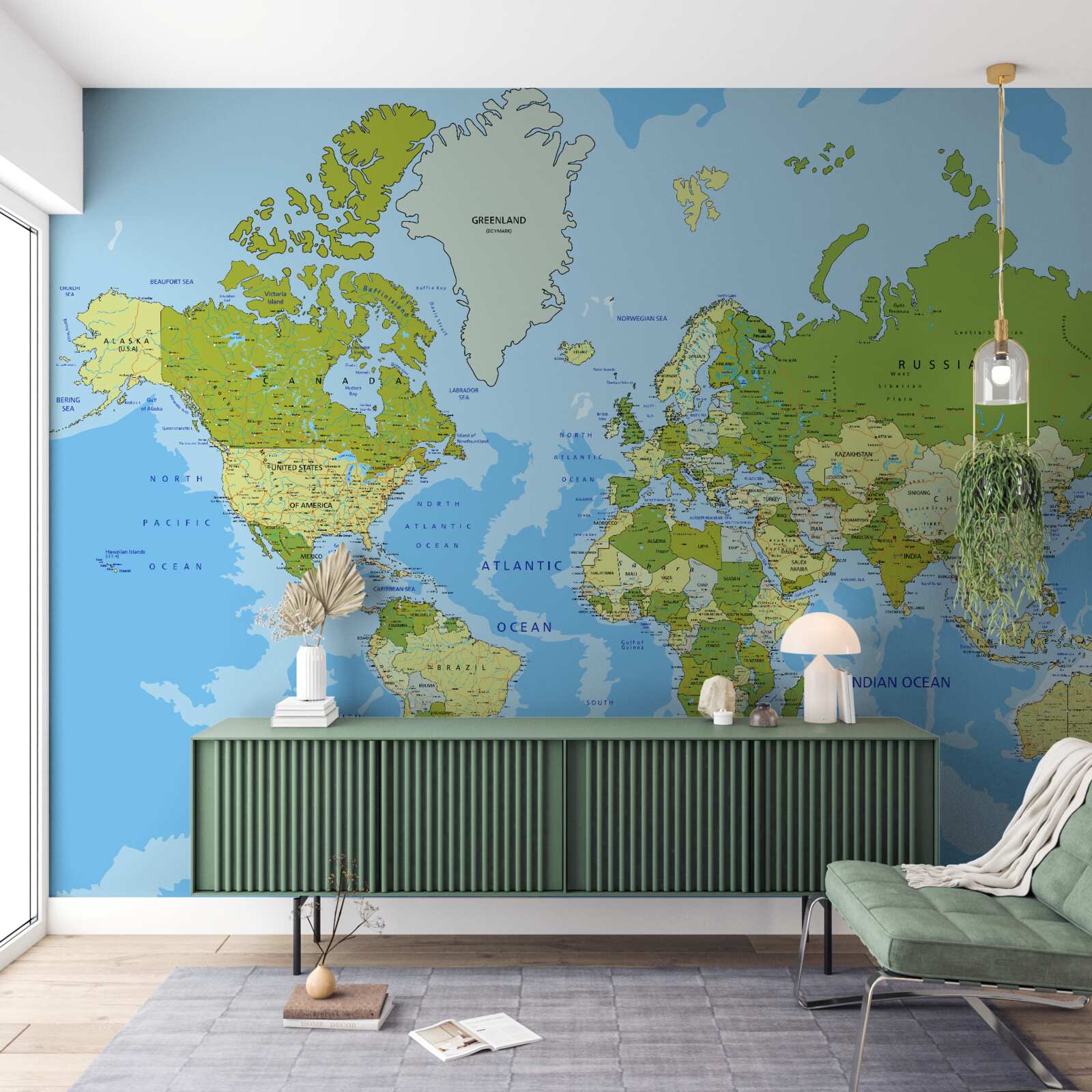 Papier peint carte du monde traditionnelle