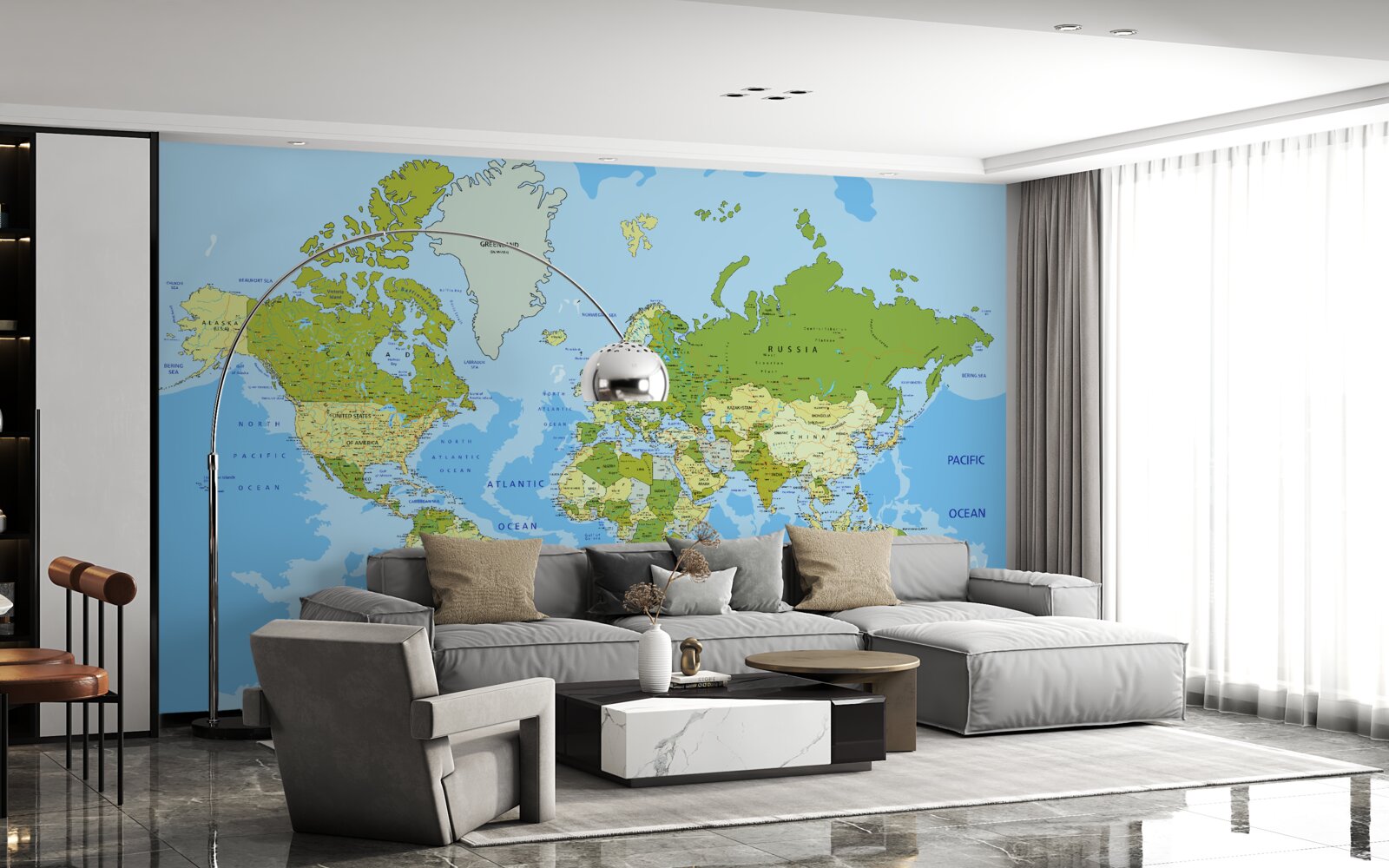 Papier peint carte du monde traditionnelle