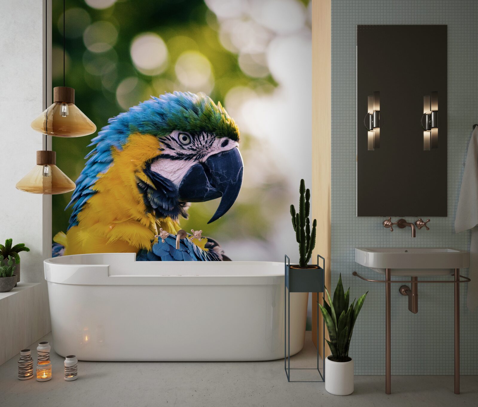 Papier peint image d'un perroquet attrayant